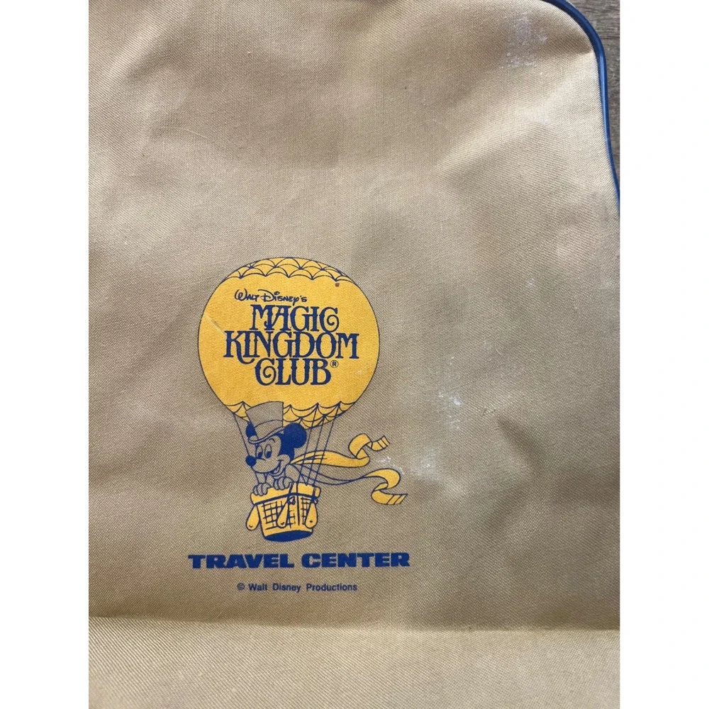 VTG Walt Disney World Magic Kingdom Club Tan Canvas Carry On Tote Bag 70s Mickey